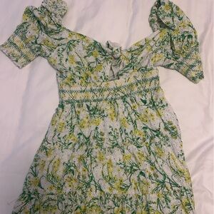 Alice + Olivia White and Green Dress